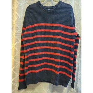 Mens Preppy College Rugby Academia Striped Lg Sweater Red Navy School Prep Eagle